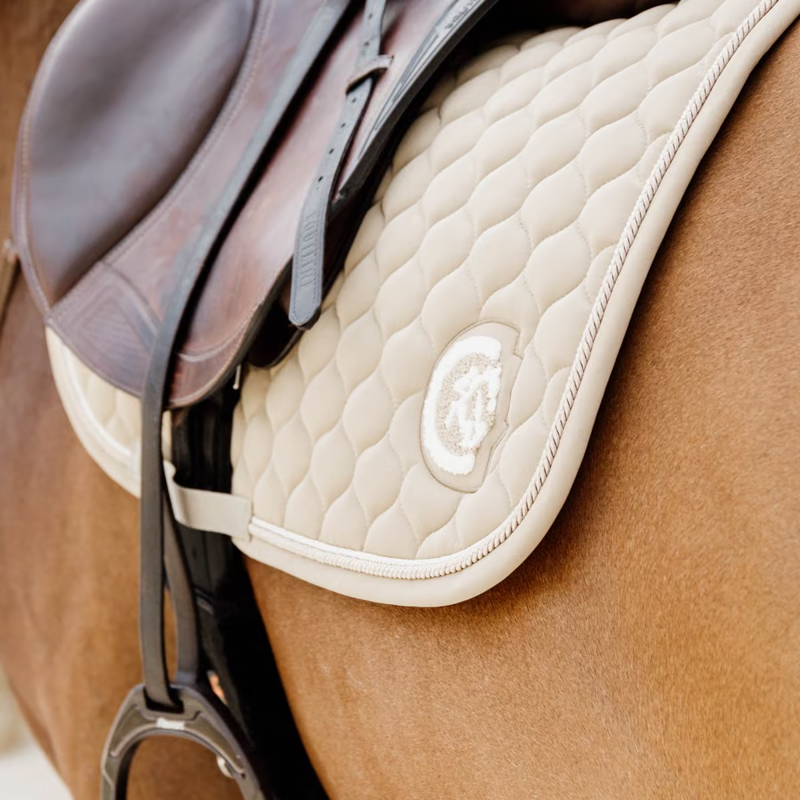 Kentucky Onion Quilt 3D Logo Jumping Saddlepad Full - Beige-2