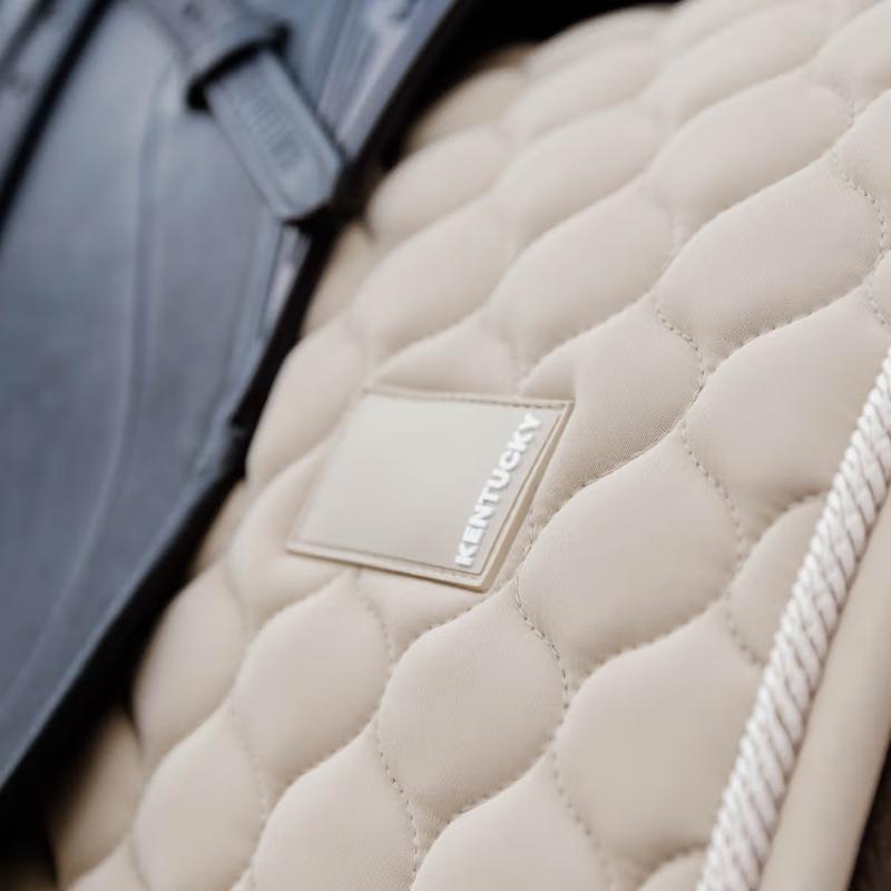 Kentucky Onion Quilt Rubber Logo Dressage Saddlepad Full - Beige-2