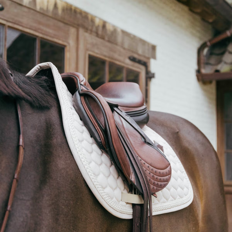 Kentucky Show Jumping Saddlepad with Plaited Cord Full - Beige-2