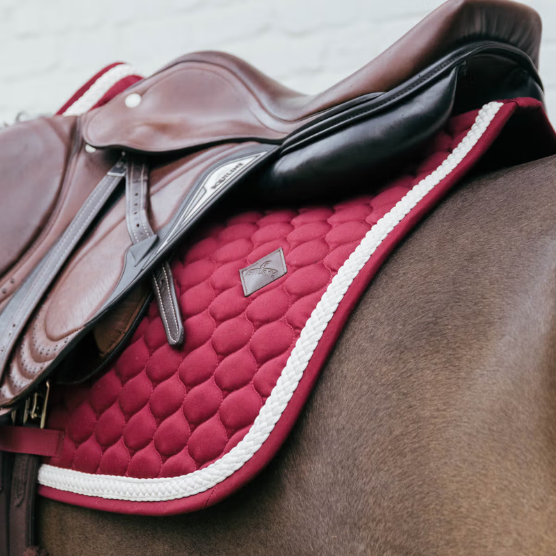 Kentucky Show Jumping Saddlepad with Plaited Cord Full - Bordeaux-2