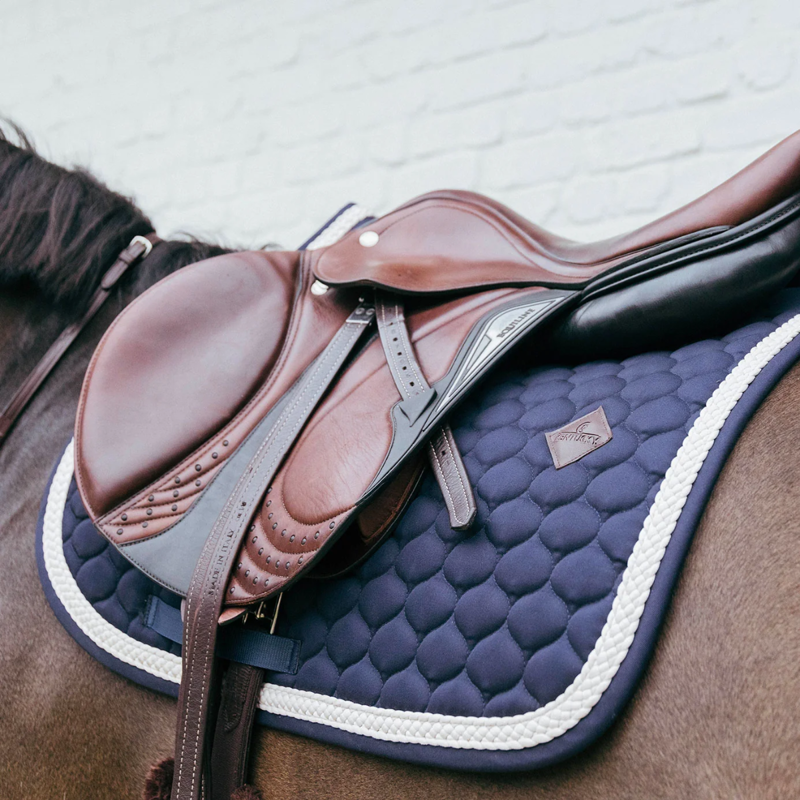 Kentucky Show Jumping Saddlepad with Plaited Cord Full - Navy-2