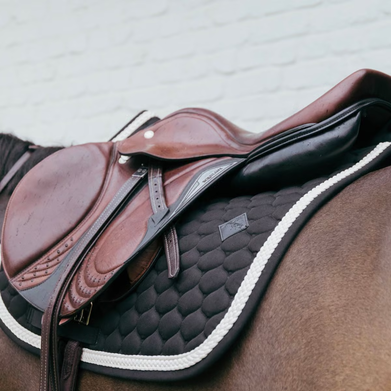 Kentucky Show Jumping Saddlepad with Plaited Cord Full - Black-2