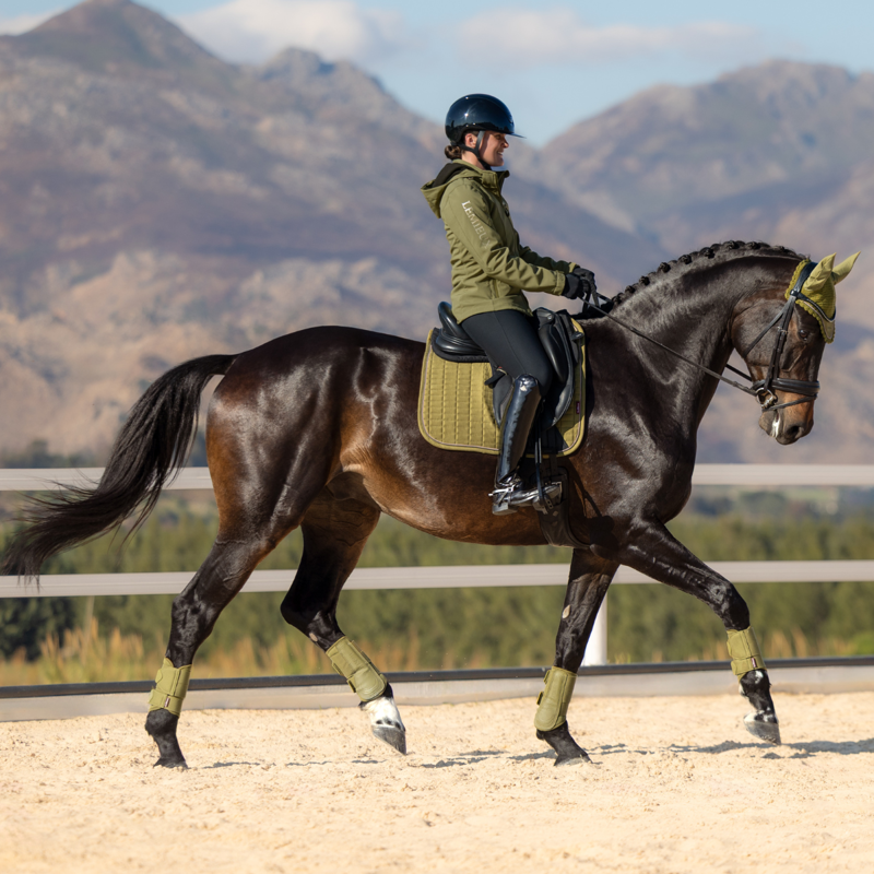 LeMieux Suede Dressage Square - Gooseberry-2