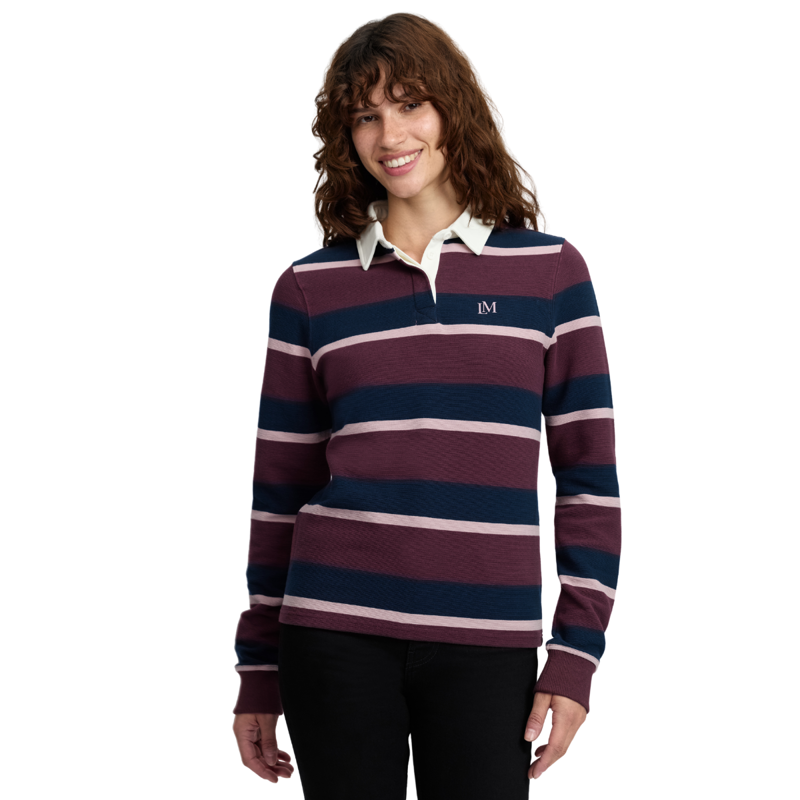 LeMieux Sloane Stripe Rugby Shirt - Bramble-1