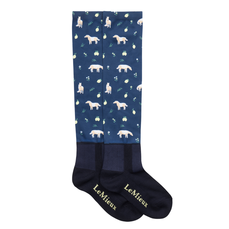 LeMieux Footsie Socks Lemon - Navy-2