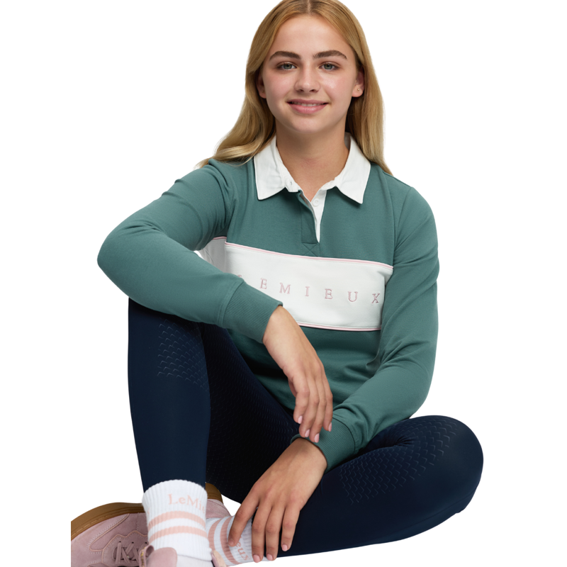 LeMieux Young Rider Riley Rugby Shirt - Aloe-4