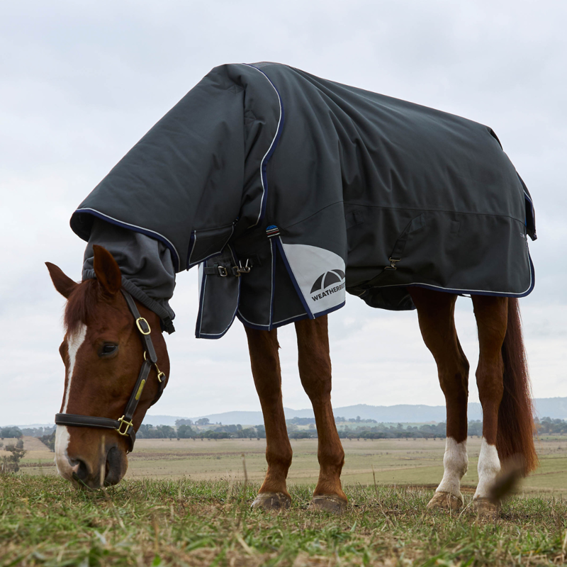 WeatherBeeta ComfiTec Ultra Detach-A-Neck 360g Turnout Rug - Charcoal-1