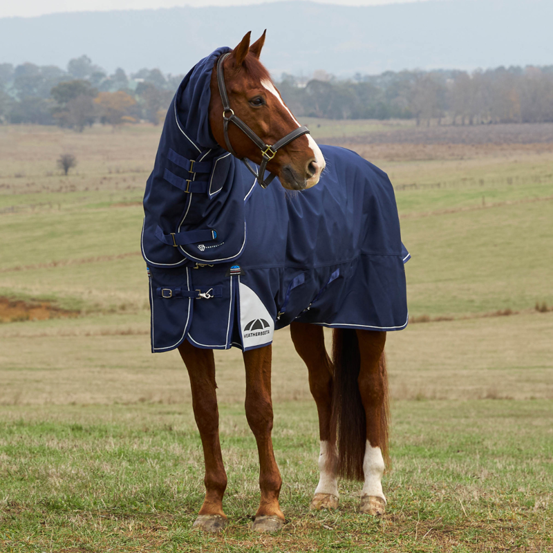 WeatherBeeta ComfiTec Ultra Detach-A-Neck 360g Turnout Rug - Navy-1
