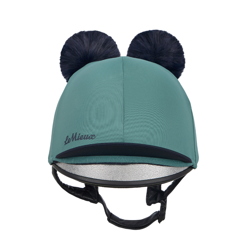 LeMieux Mini Double Pom Hat Silk - Navy/Aloe-2