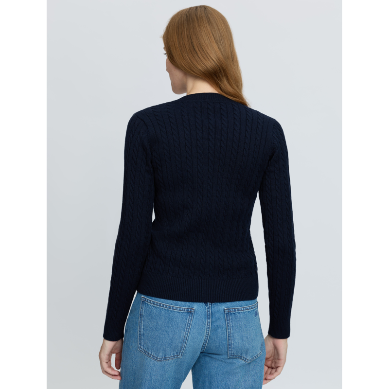 LeMieux Cora Cable V-Neck Knit Jumper - Navy-1