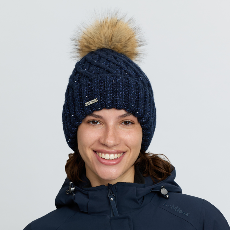 LeMieux Bernie Sequin Beanie - Navy-2