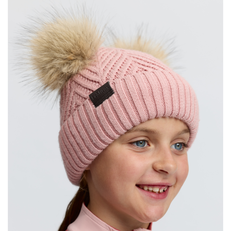 LeMieux Mini Double Pom Beanie - Petal-2