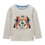 Joules Girls' Ava Applique Long Sleeve T-Shirt - Blue Stripe