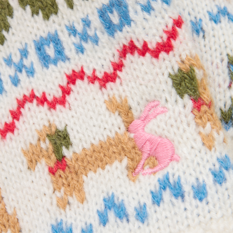 Joules Girls' Ivy Woodland Fair Isle Jumper - Natural-3