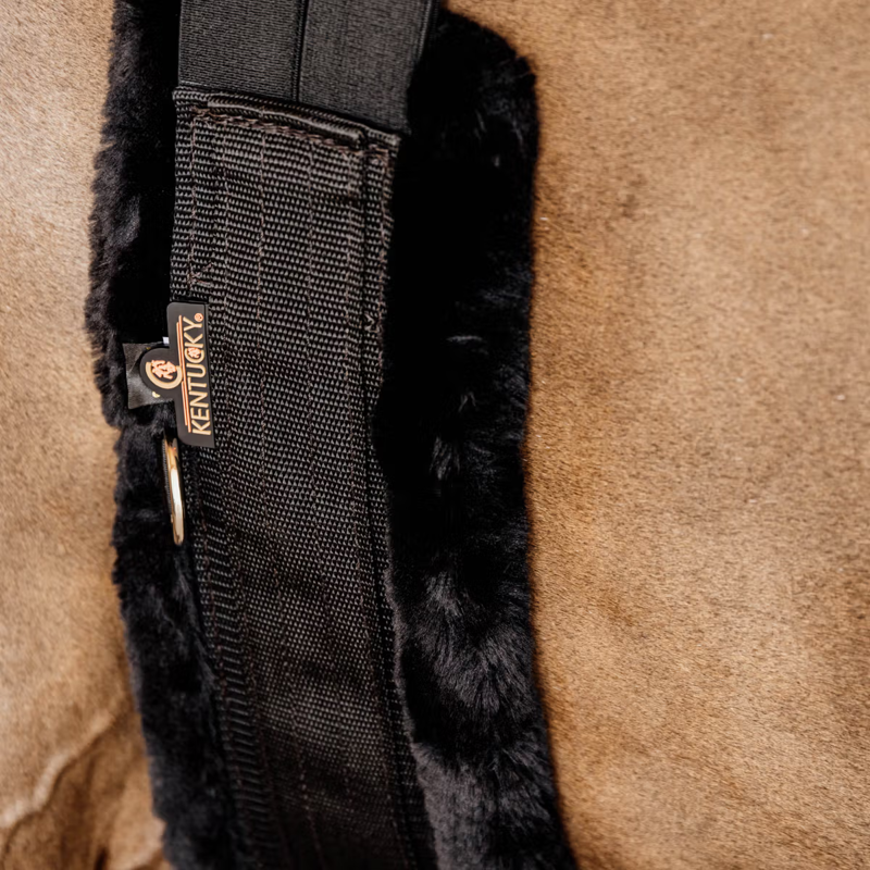 Kentucky Sheepskin Elasticated Girth - Black-2