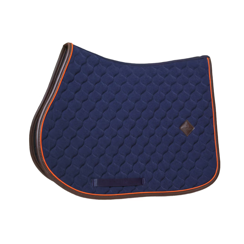 Kentucky Onion Quilt Neon Leather Jumping Saddlepad Full - Navy-2