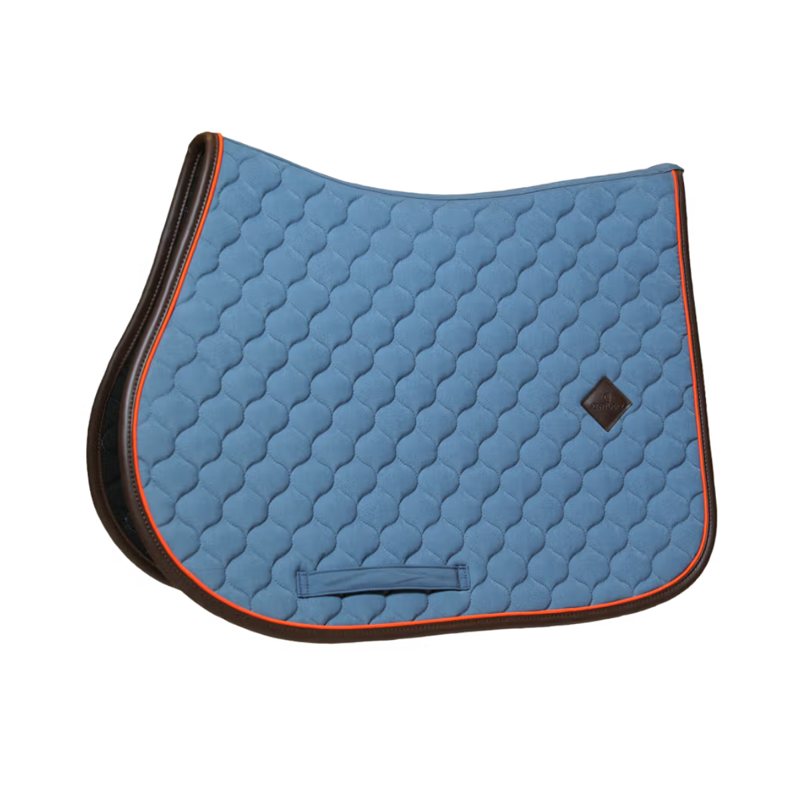Kentucky Onion Quilt Neon Leather Jumping Saddlepad Full - Blue-2