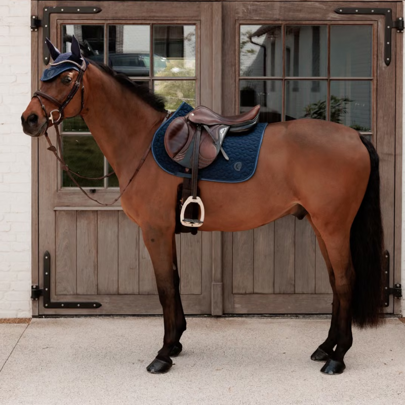 Kentucky Glitter Sparkling Wellington Fly Veil Full - Navy-2