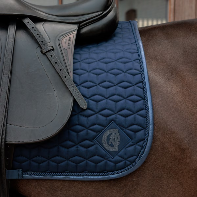 Kentucky Glitter Sparkling Dressage Saddlepad Full - Navy-2