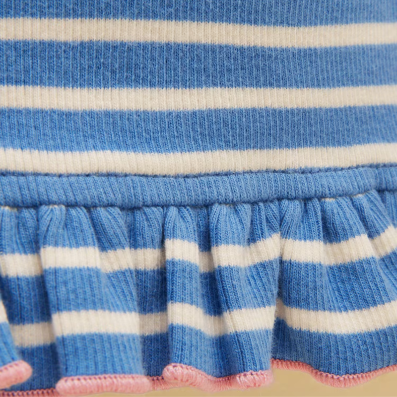 Joules Girls' Sophie Rib Frill Leggings - Blue Stars-2