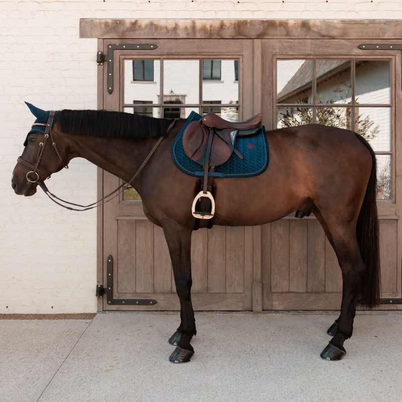 Kentucky Mini Pearls Velvet Show Jumping Saddlepad - Navy-2