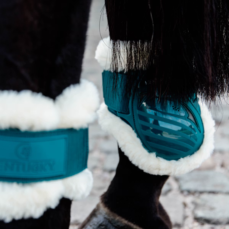 Kentucky Vegan Sheepskin Young Horse Fetlock Boots - Emerald-2