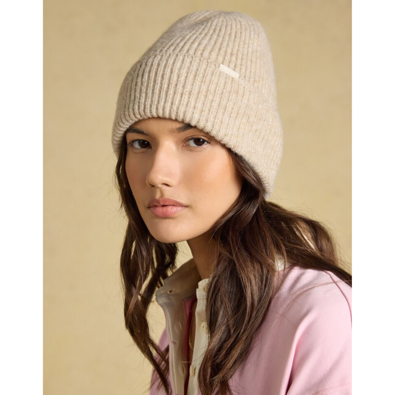 Joules Ladies Fine Knit Beanie - Oatmeal-2