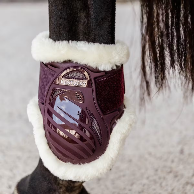 Kentucky Vegan Sheepskin Young Horse Fetlock Boots - Bordeaux-2
