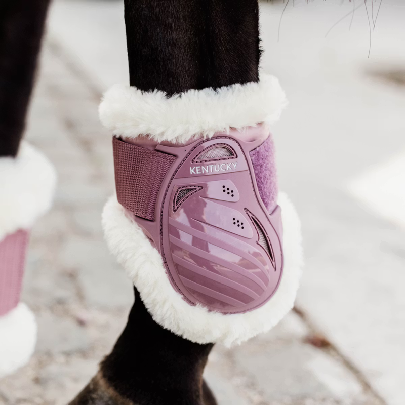 Kentucky Vegan Sheepskin Young Horse Fetlock Boots - Old Rose-2