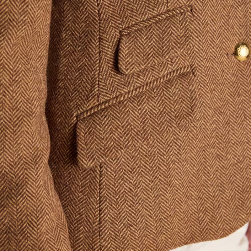 Joules Ladies Canterly Jacket - Brown Herringbone-5