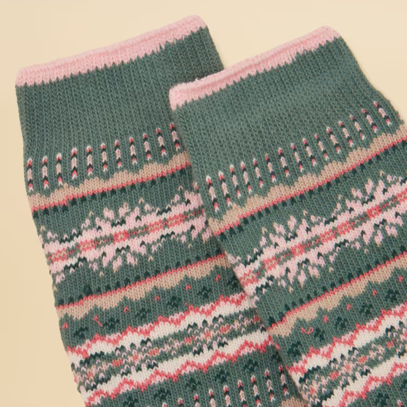 Joules Ladies Lucille Socks - Khaki Green-1