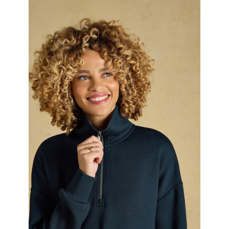 Joules Ladies Luxe Club Half Zip Sweater - Navy-2