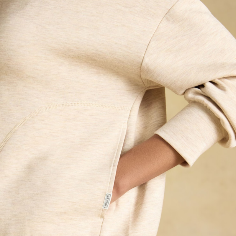 Joules Ladies Luxe Club Half Zip Sweater - Oat-4