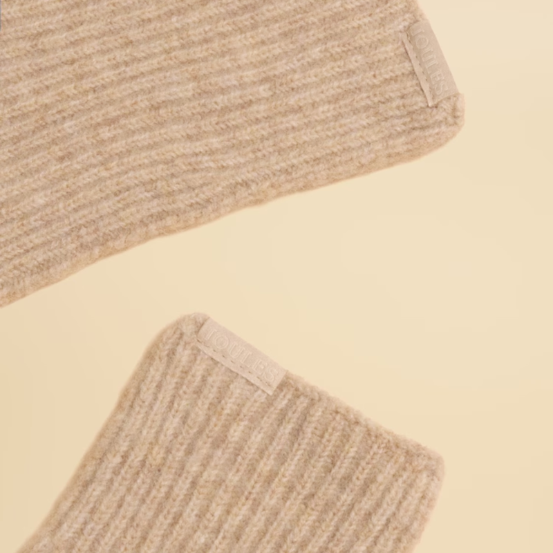 Joules Ladies Fine Knit Glove - Oatmeal-2