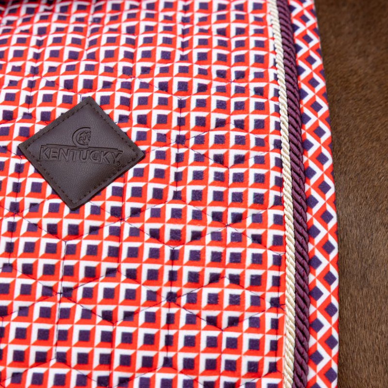 Kentucky Velvet Check Printing Jumping Saddlepad - Purple-2