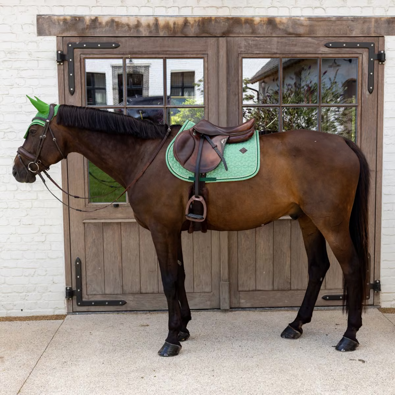 Kentucky Velvet Chess Printing Jumping Saddlepad - Green-2