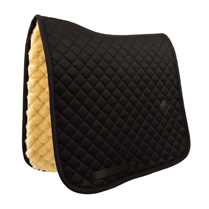 Kentucky Sheepskin Skin Friendly Diamond Dressage Saddlepad Full - Black-2
