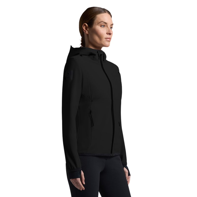Cavalleria Toscana Women's Thermal Hooded Performance Softshell Jacket - Black