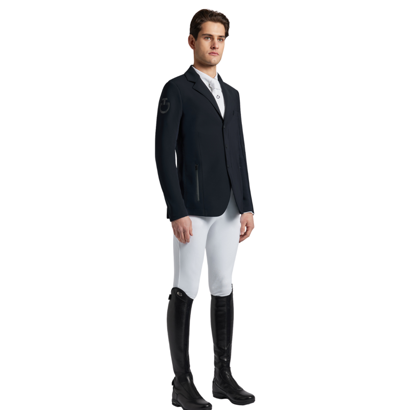 Cavalleria Toscana Men's R-EVO Light Tech Knit Zip Competition Jacket - Navy