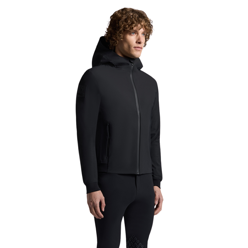 Cavalleria Toscana Men's Thermal Hooded Performance Softshell Jacket - Black