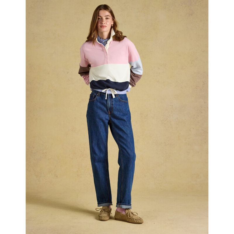 Joules Ladies Jersey Deck Shirt - Pink/Blue Hotchpotch-7