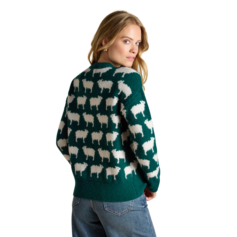 Joules Ladies Flock Knit Jumper - Green-1