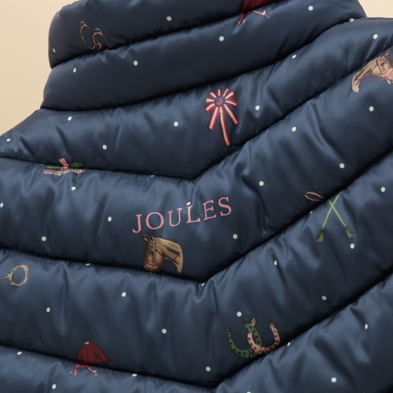 Joules Girls' Crofton Gilet - Navy Horse-2