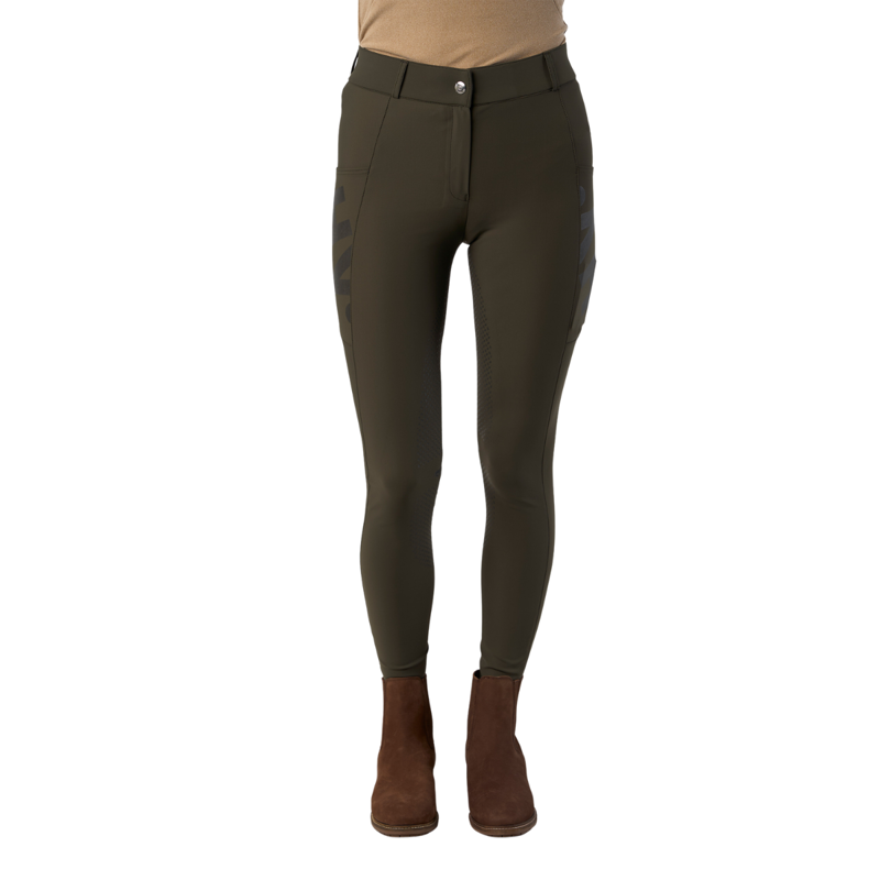 HV Polo Ladies Femmy Full Grip Riding Breeches - Forest Green-3