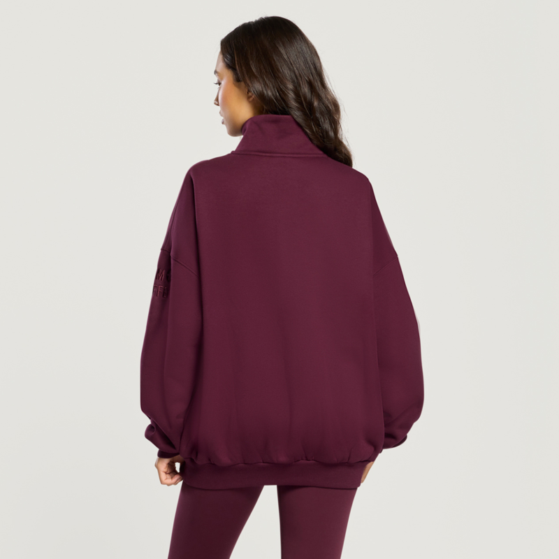 Gym + Coffee Women's Snap Collar Sierra Sweatshirt - Cherry Crush-4