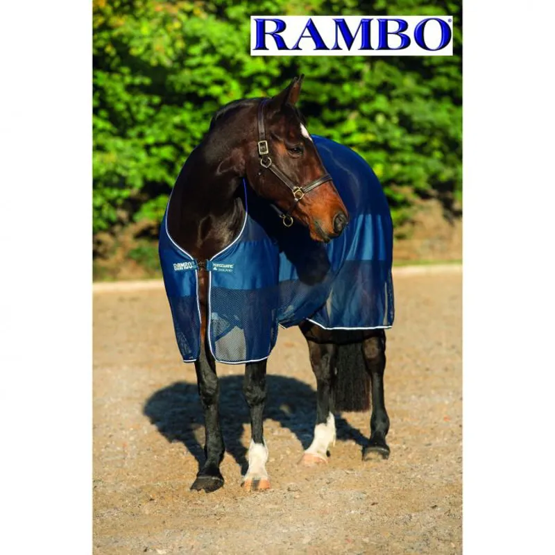 Horseware Rambo Block Net Cooler - Navy/Navy/White-1