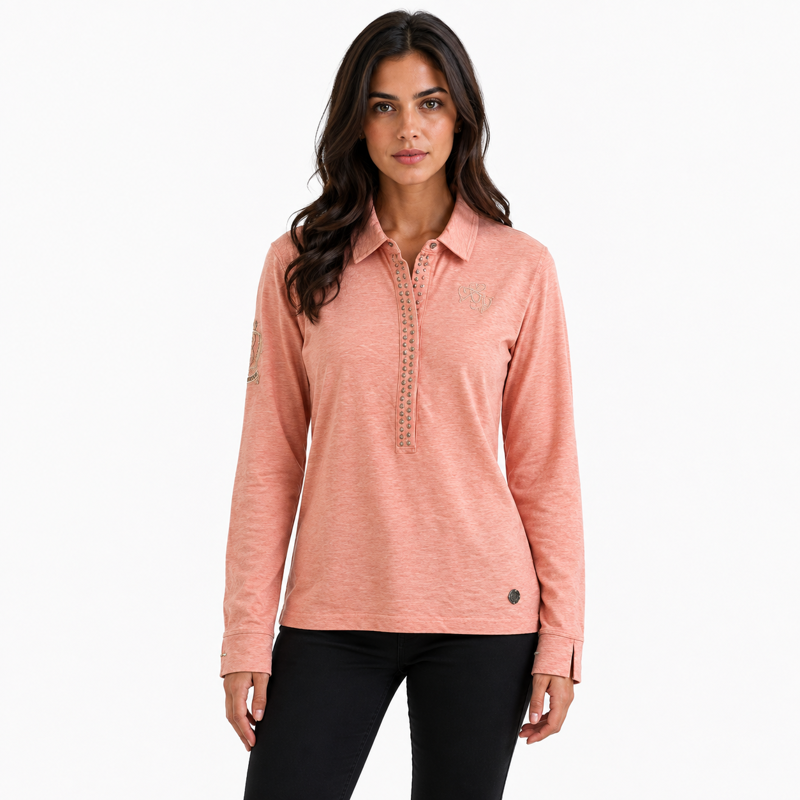 HV Polo Ladies Megan Shirt - Blush Melange
