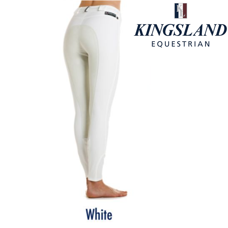 Kingsland Katie Technical Micro Fabric Breeches with Leather Seat - White