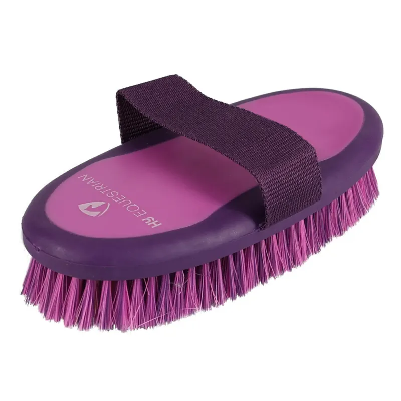 Hy Equestrian Pro Groom Sponge Brush - Purple/Pink