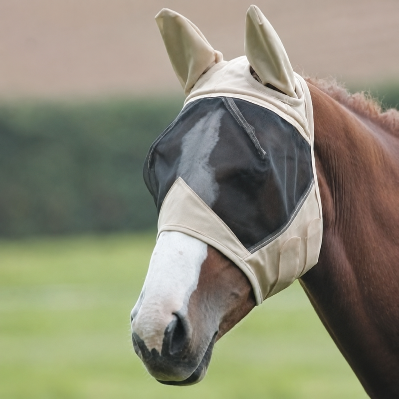 Shires Fly Mask with Ears - Beige